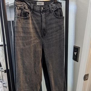 Abercrombie gray ankle straight jeans